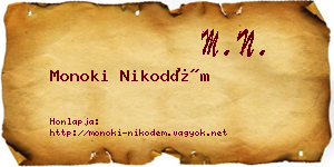 Monoki Nikodém névjegykártya